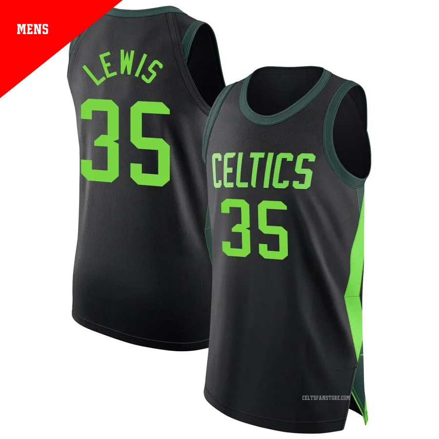 Boston Celtics Authentic Black City Edition Jersey-2024/25-Reggie Lewis-＃35-Men's