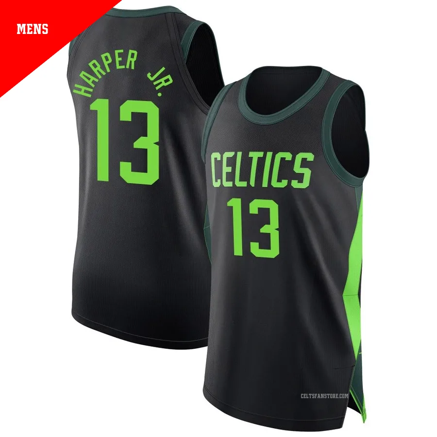 Boston Celtics Authentic Black City Edition Jersey-2024/25-Ron Harper Jr.-＃13-Men's