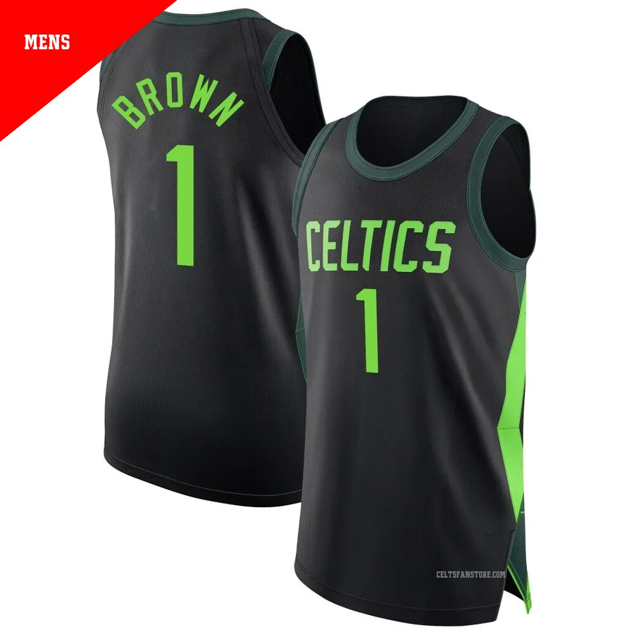 Boston Celtics Authentic Black City Edition Jersey-2024/25-Walter Brown-＃1-Men's