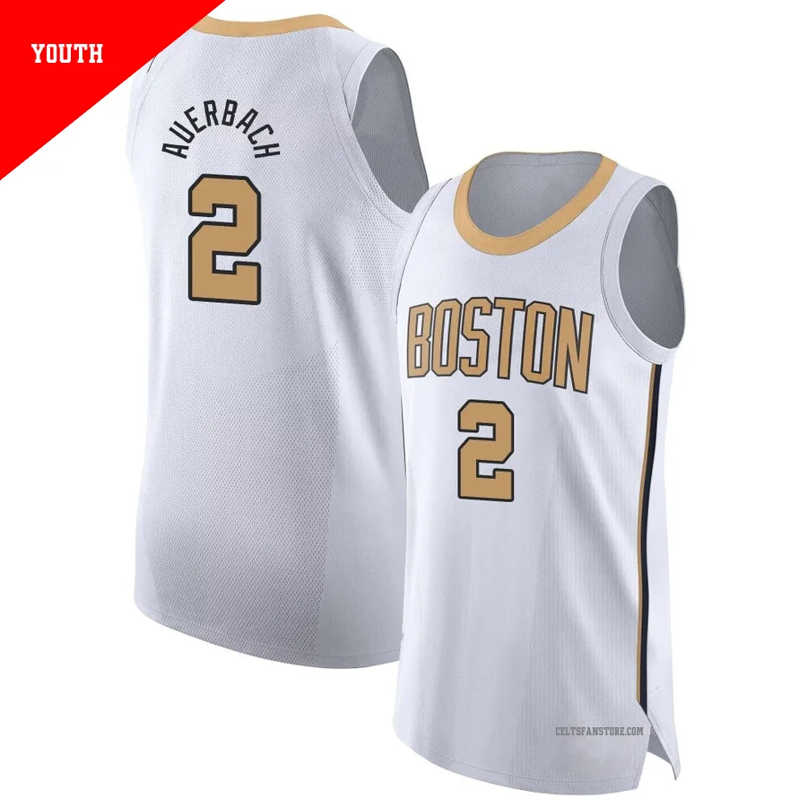 Boston Celtics Authentic White City Edition Jersey-2025/26-Red Auerbach-＃2-Youth