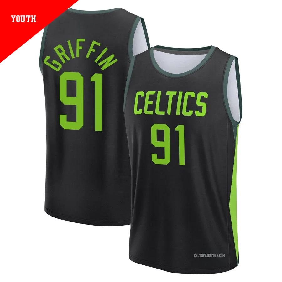 Boston Celtics Black Fast Break City Edition Jersey-2024/25-Blake Griffin-＃91-Youth