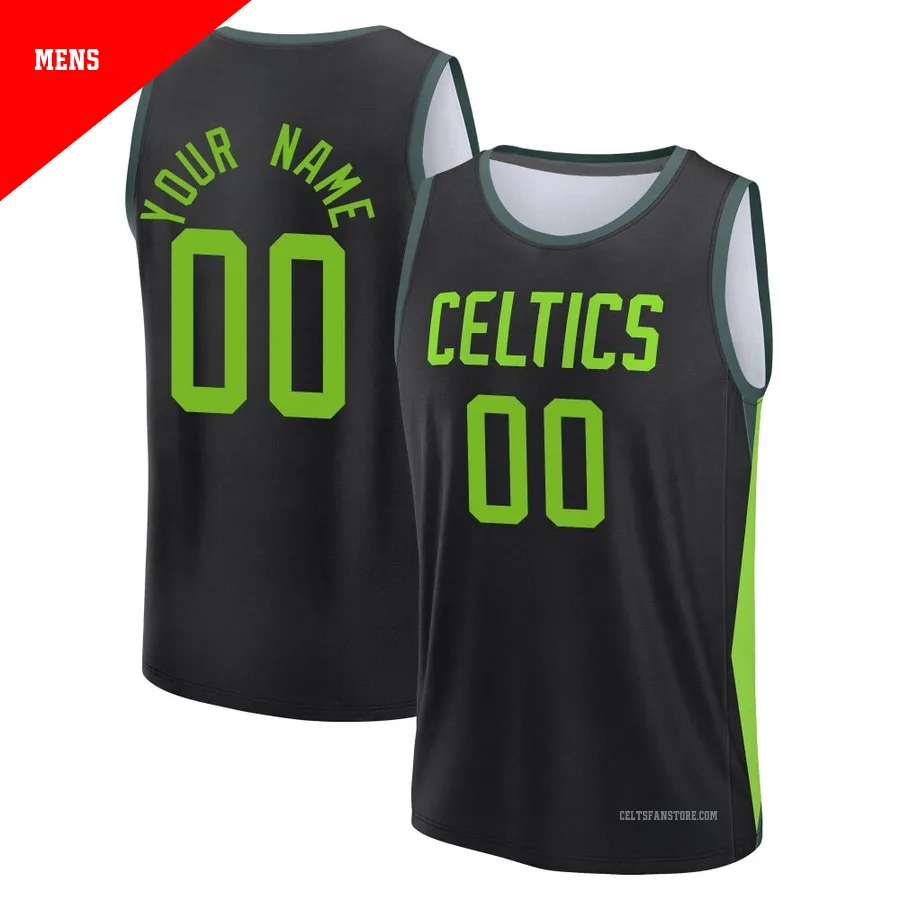 Boston Celtics Black Fast Break City Edition Jersey-2024/25-Custom-＃00-Men's