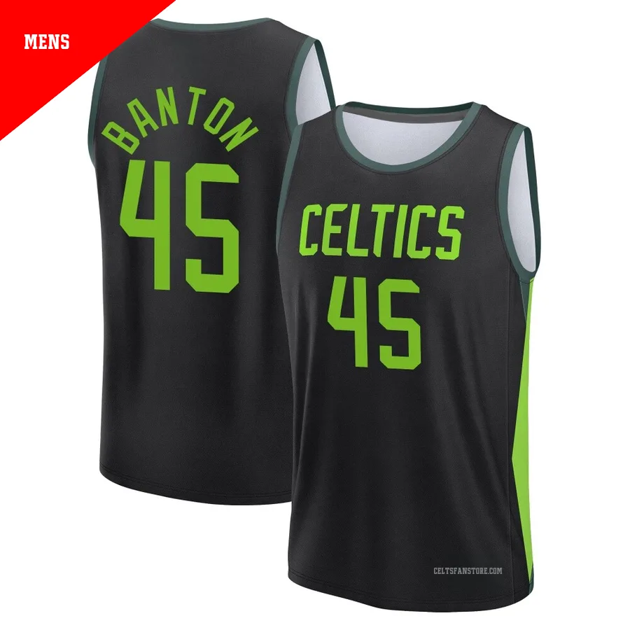 Boston Celtics Black Fast Break City Edition Jersey-2024/25-Dalano Banton-＃45-Men's