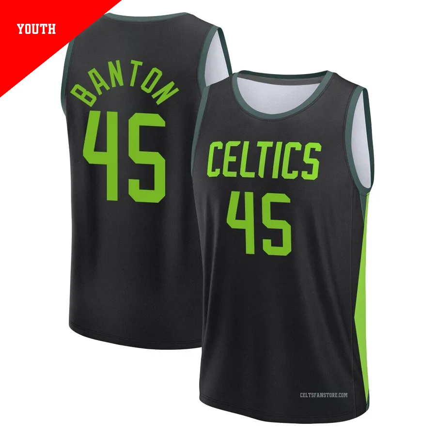 Boston Celtics Black Fast Break City Edition Jersey-2024/25-Dalano Banton-＃45-Youth
