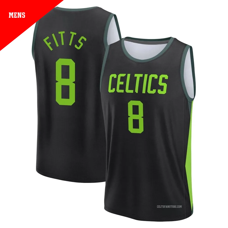 Boston Celtics Black Fast Break City Edition Jersey-2024/25-Malik Fitts-＃8-Men's