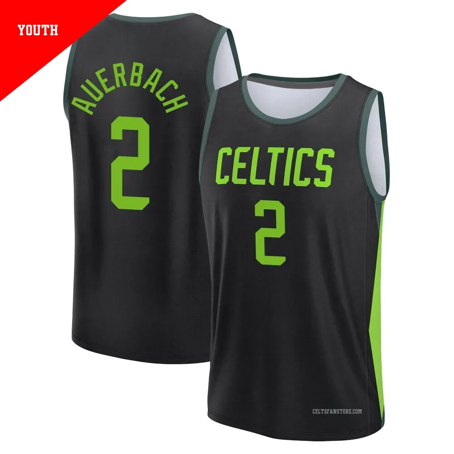 Boston Celtics Black Fast Break City Edition Jersey-2024/25-Red Auerbach-＃2-Youth