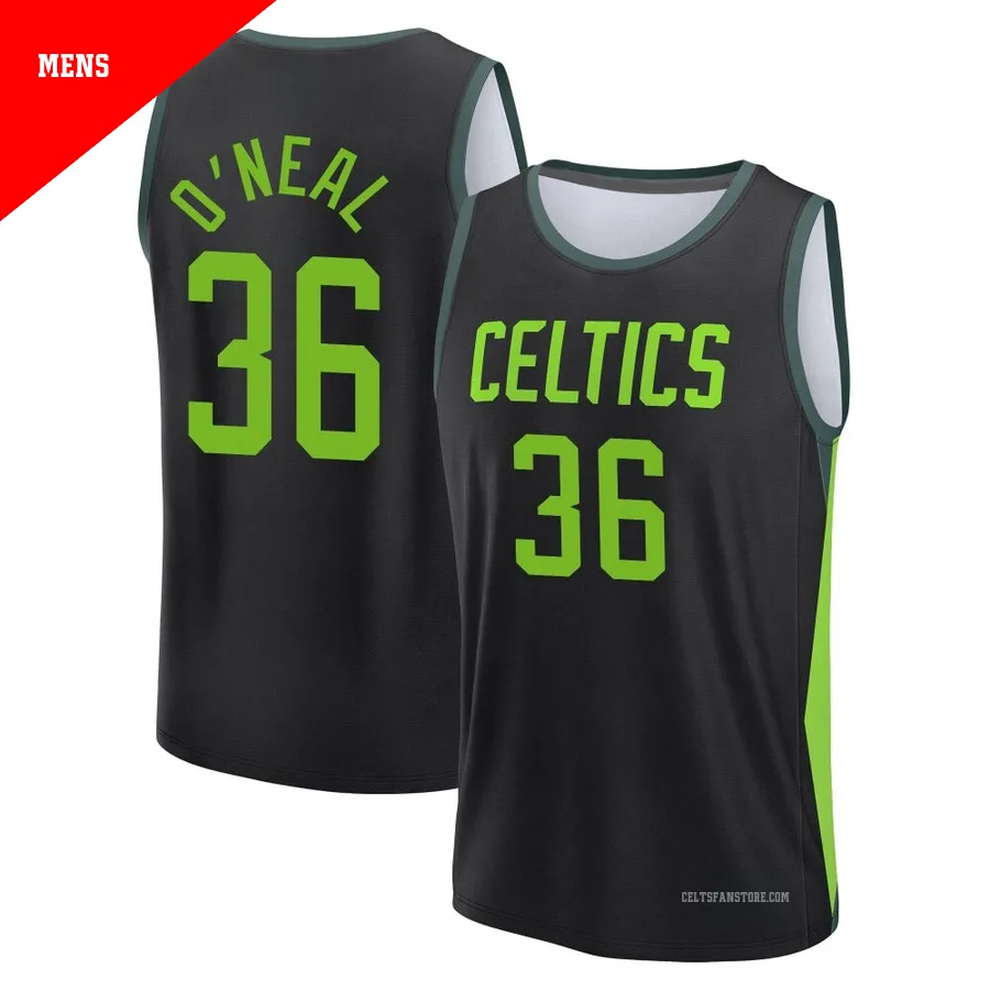 Boston Celtics Black Fast Break City Edition Jersey-2024/25-Shaquille O'Neal-＃36-Men's