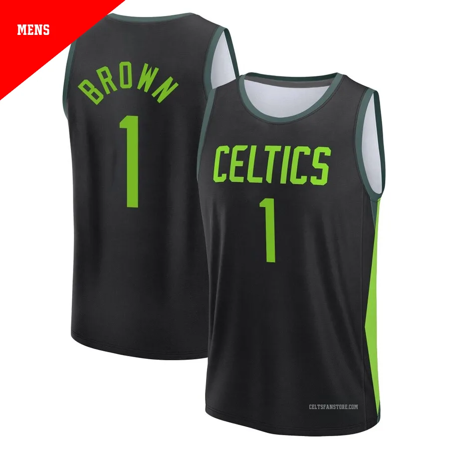 Boston Celtics Black Fast Break City Edition Jersey-2024/25-Walter Brown-＃1-Men's