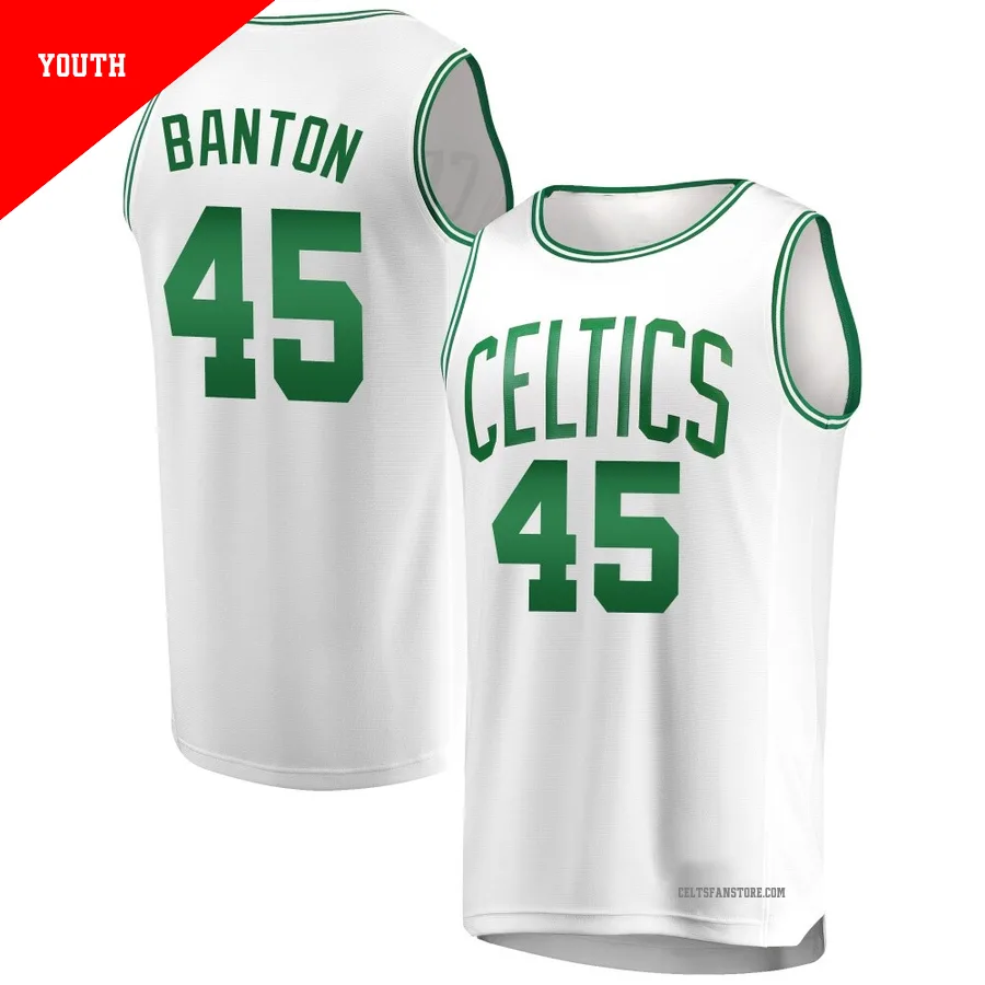 Boston Celtics Fast Break Jersey - Association Edition-White-Dalano Banton-＃45-Youth