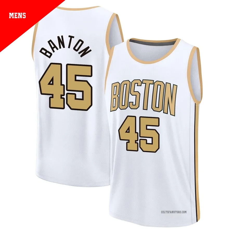 Boston Celtics Fast Break White City Edition Jersey-2025/26-Dalano Banton-＃45-Men's