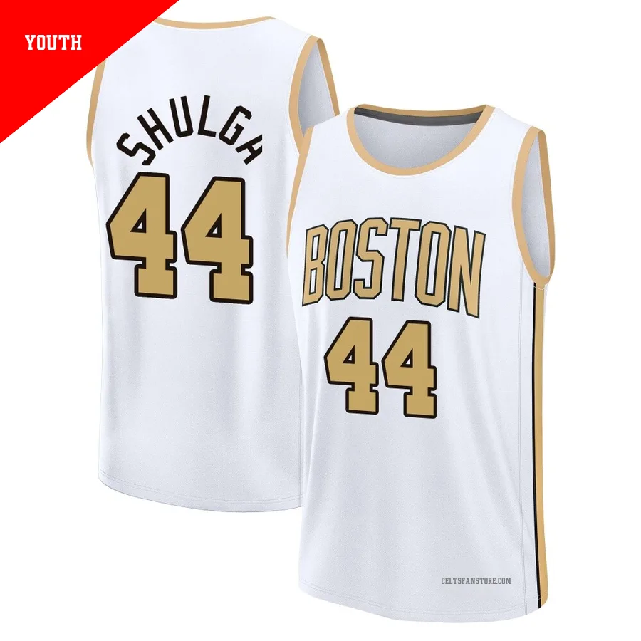 Boston Celtics Fast Break White City Edition Jersey-2025/26-Max Shulga-＃44-Youth