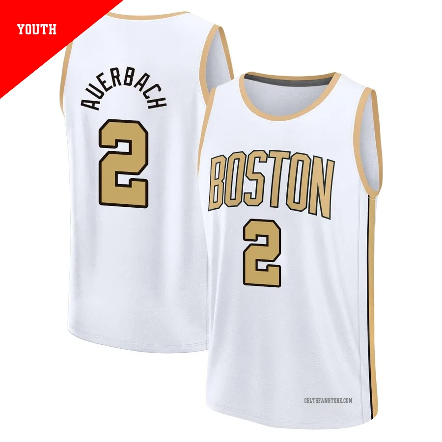 Boston Celtics Fast Break White City Edition Jersey-2025/26-Red Auerbach-＃2-Youth