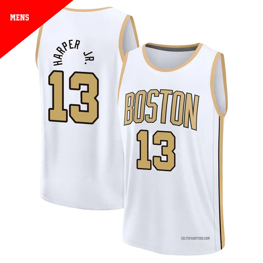 Boston Celtics Fast Break White City Edition Jersey-2025/26-Ron Harper Jr.-＃13-Men's