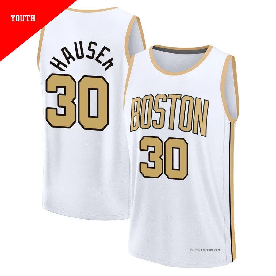 Boston Celtics Fast Break White City Edition Jersey-2025/26-Sam Hauser-＃30-Youth
