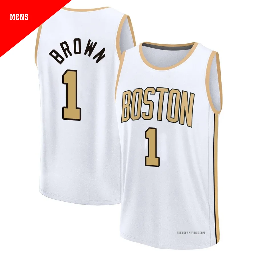 Boston Celtics Fast Break White City Edition Jersey-2025/26-Walter Brown-＃1-Men's