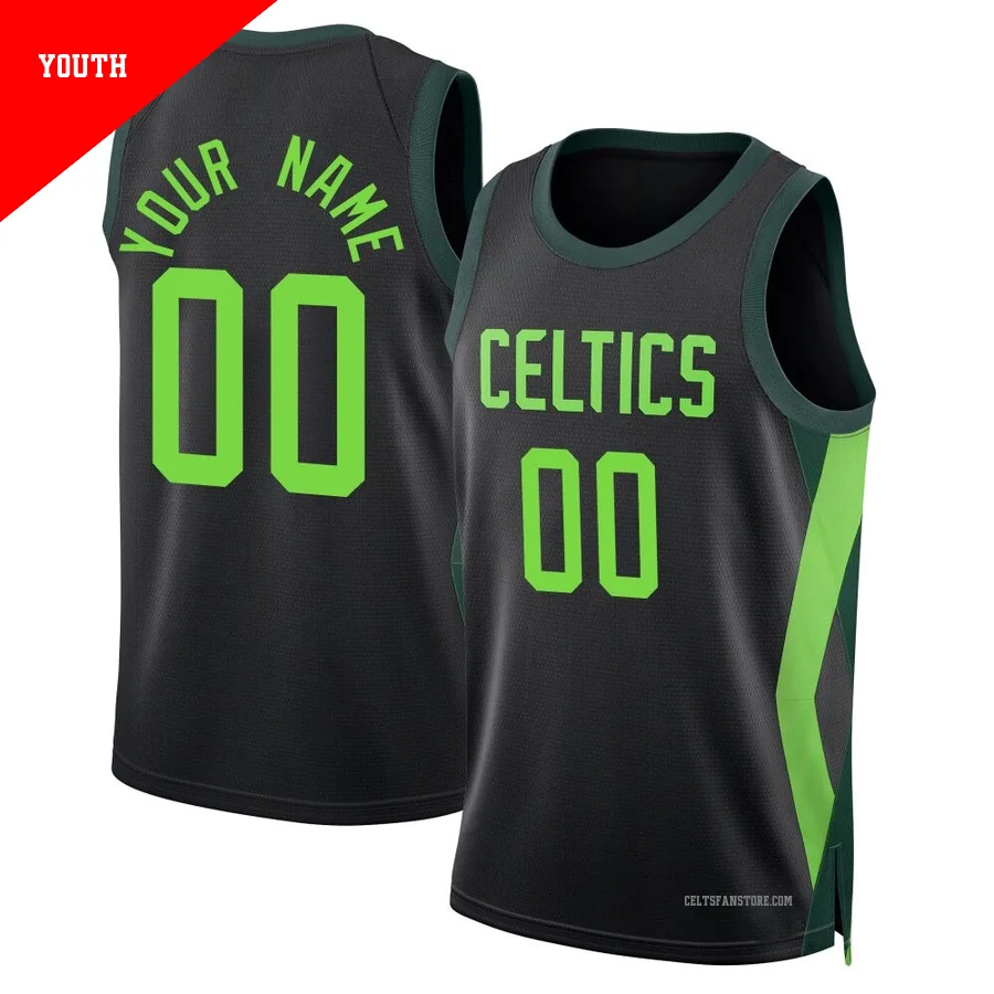 Boston Celtics Swingman Black City Edition Jersey-2024/25-Custom-＃00-Youth