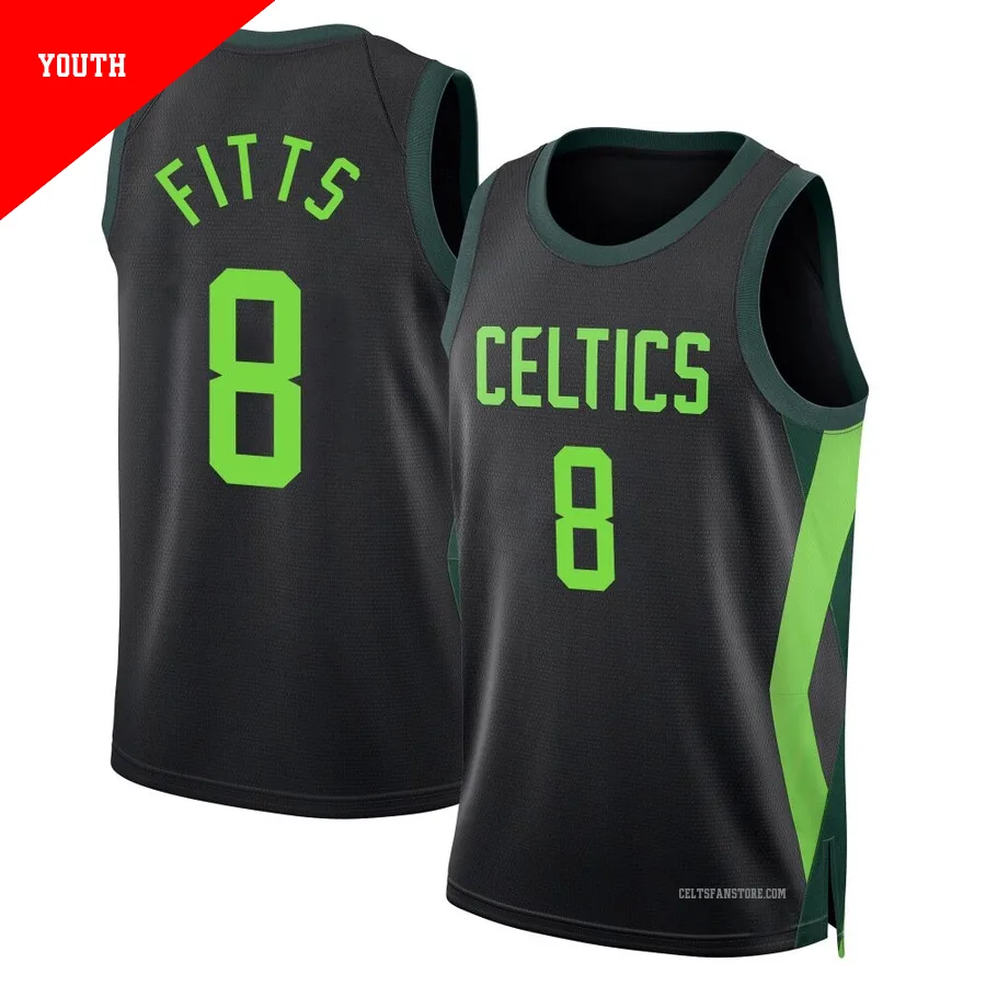 Boston Celtics Swingman Black City Edition Jersey-2024/25-Malik Fitts-＃8-Youth