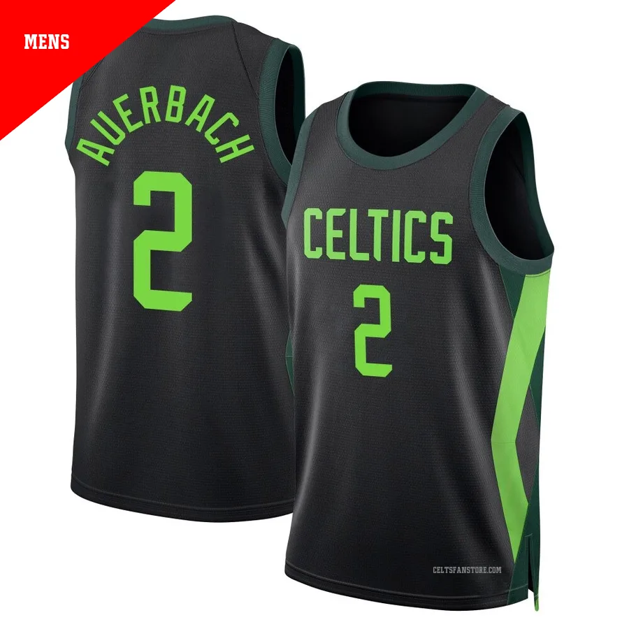 Boston Celtics Swingman Black City Edition Jersey-2024/25-Red Auerbach-＃2-Men's