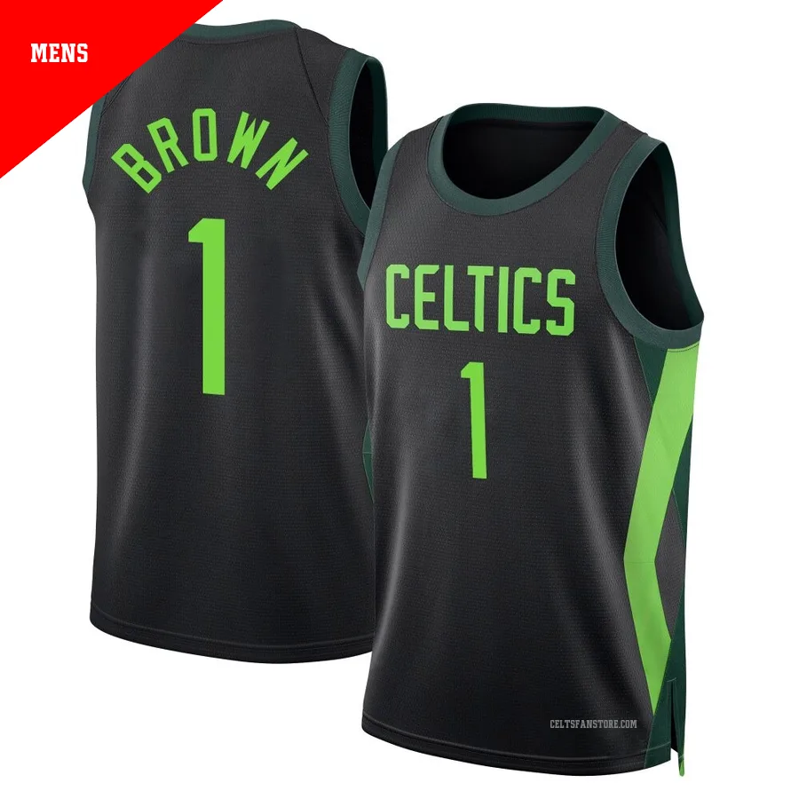 Boston Celtics Swingman Black City Edition Jersey-2024/25-Walter Brown-＃1-Men's