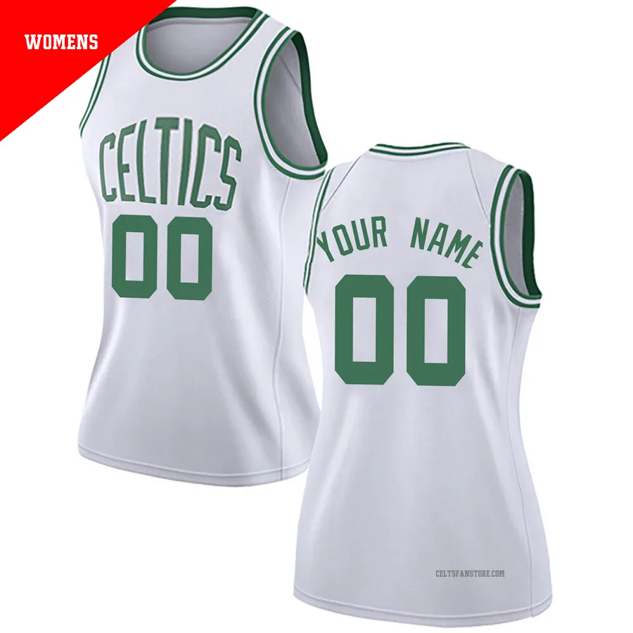 Boston Celtics Swingman Jersey - Association Edition-White-Custom-＃00-Women's