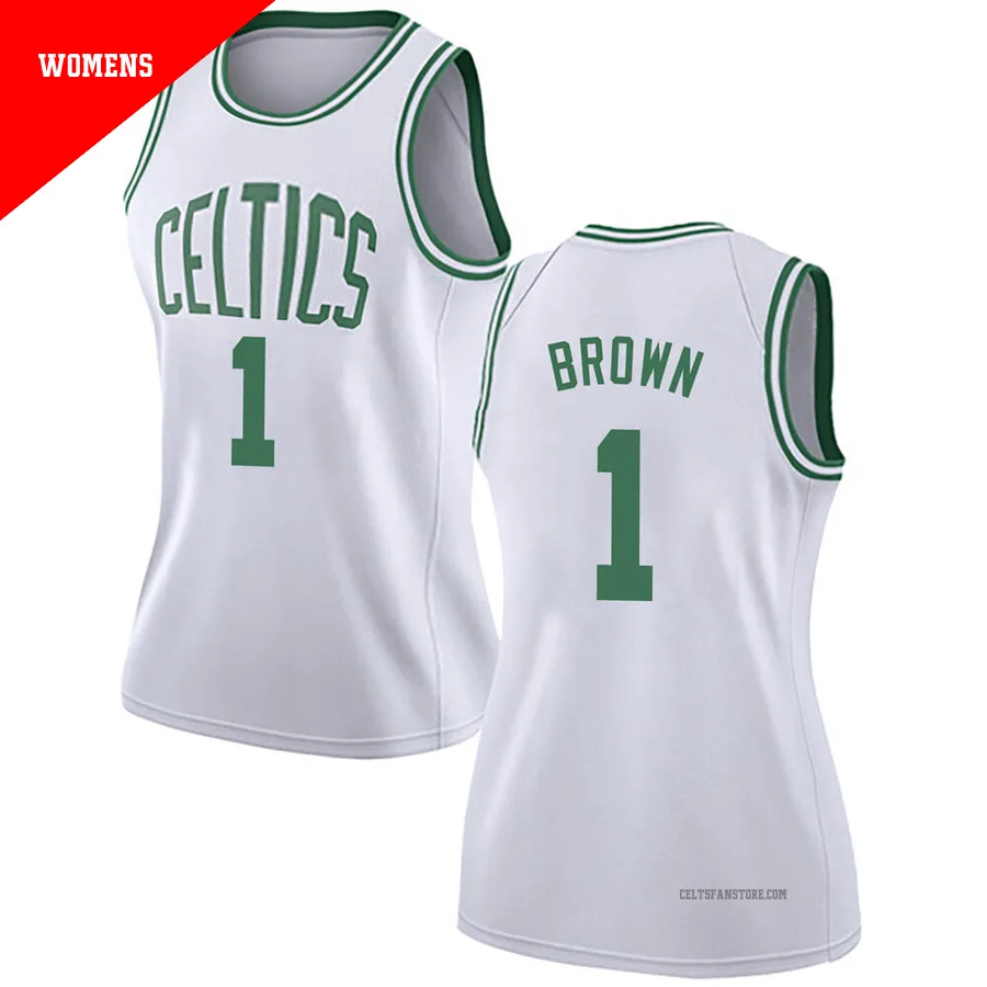 Boston Celtics Swingman Jersey - Association Edition-White-Walter Brown-＃1-Women's