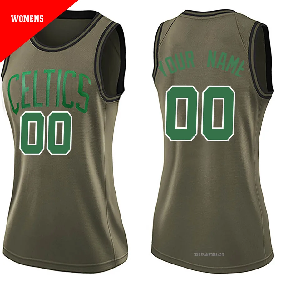 Boston Celtics Swingman Salute to Service Jersey-Green-Custom-＃00-Women's