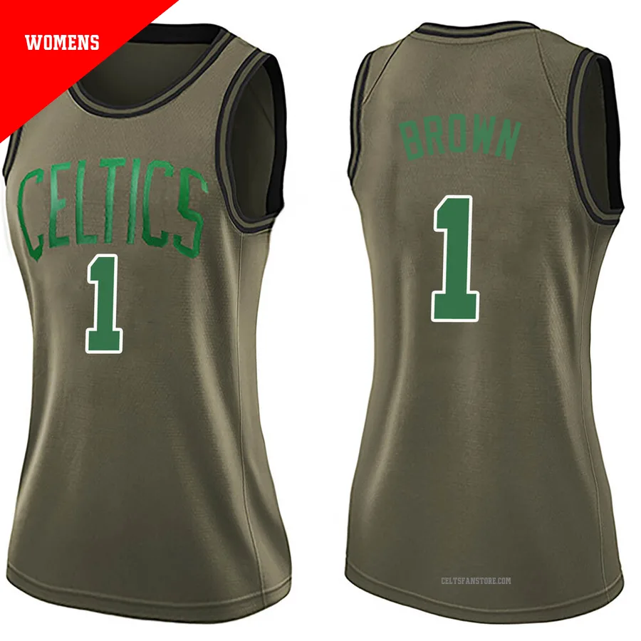 Boston Celtics Swingman Salute to Service Jersey-Green-Walter Brown-＃1-Women's