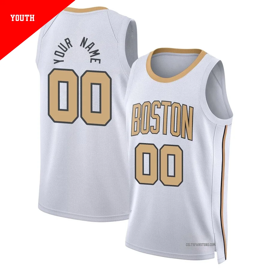 Boston Celtics Swingman White City Edition Jersey-2025/26-Custom-＃00-Youth