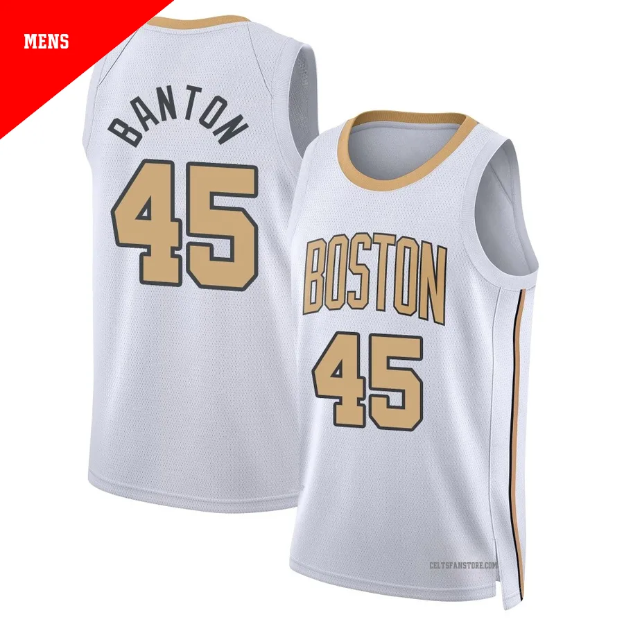 Boston Celtics Swingman White City Edition Jersey-2025/26-Dalano Banton-＃45-Men's