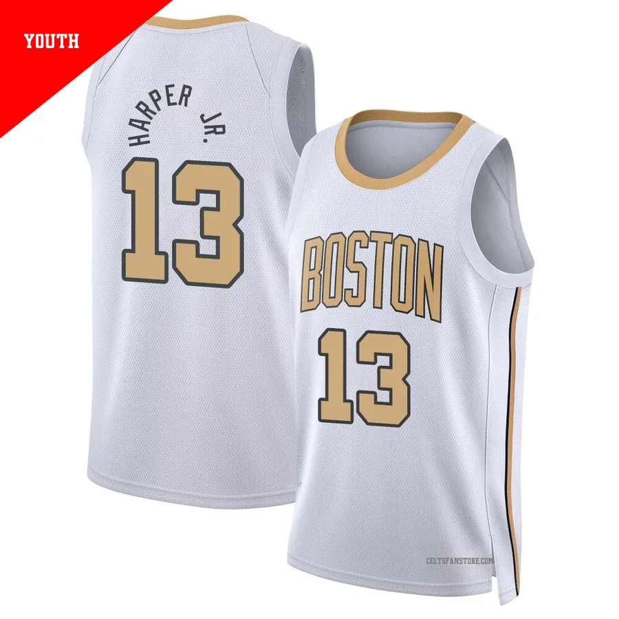 Boston Celtics Swingman White City Edition Jersey-2025/26-Ron Harper Jr.-＃13-Youth